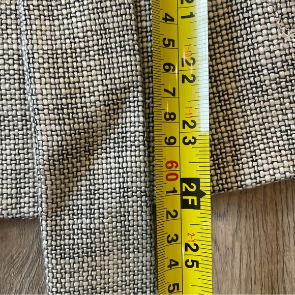 THE LIMITED Gray Tweed Belted Cropped Sleeve Blazer - Size L - Picture 8 of 10